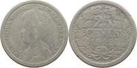 NETHERLANDS 25 CENTS WILHELMINA 1890-1948 -
