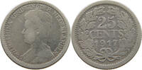 NETHERLANDS 25 CENTS WILHELMINA 1890-1948 -