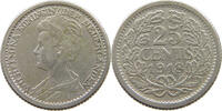NETHERLANDS 25 CENTS WILHELMINA 1890-1948 -