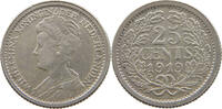 NETHERLANDS 25 CENTS WILHELMINA 1890-1948 -