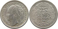 NETHERLANDS 25 CENTS WILHELMINA 1890-1948 -