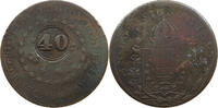 BRAZIL 40 REIS PEDRO I. (1822-1831) -
