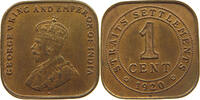 STRAITS SETTLEMENTS 1 CENT GEORGE V. (1910-1936) -
