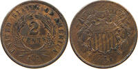 UNITED STATES OF AMERICA 2 CENTS UNION SHIELD 2 CENTS 1864 LARGE MOTTO -