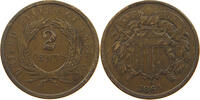 UNITED STATES OF AMERICA 2 CENTS UNION SHIELD MEDAL ALIGNMENT -