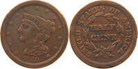 UNITED STATES OF AMERICA HALF CENT BRAIDED HAIR -