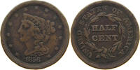 UNITED STATES OF AMERICA HALF CENT BRAIDED HAIR -