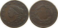 UNITED STATES OF AMERICA LARGE CENT CORONET HEAD SMALL DATE STARS CLOSE -