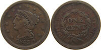 UNITED STATES OF AMERICA LARGE CENT BRAIDED HAIR MATURE HEAD LARGE LETTERS -