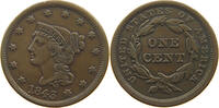 UNITED STATES OF AMERICA LARGE CENT BRAIDED HAIR PETITE HEAD SMALL LETTERS -
