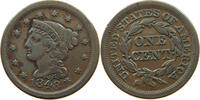 UNITED STATES OF AMERICA LARGE CENT BRAIDED HAIR -