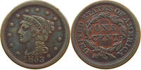 UNITED STATES OF AMERICA LARGE CENT BRAIDED HAIR -