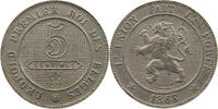 5 CENTIMES 1863 BELGIUM LEOPOLD I. (1831-1865) BROKEN 3 IN DATE VZ