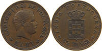 INDIA PORTUGUESE 1/4 TANGA 1901 CARLOS I. (1889-1908) VF