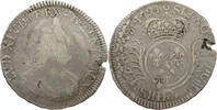 FRANCE 1/2 ECU Louis XIV. (1643-1715) BOTH SIDES OVERSTRUCK -