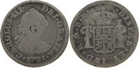 MEXICO 1/2 REAL CARLOS III. COUNTERMARKED G GEORGE III. -