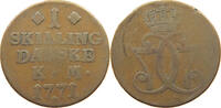 DENMARK SKILLING Christian VII., 1766-1808, -