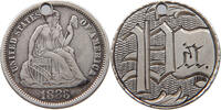 USA DIME SEATED LIBERTY ENGRAVED PA -