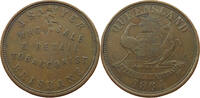 AUSTRALIA PENNY TOKEN Victoria (1837-1901) BRISBANE 1864 COUNTERSTAMPS -
