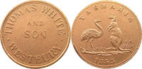 AUSTRALIA PENNY TOKEN Victoria (1837-1901) TOKEN TASMANIA 1855 WHITE -