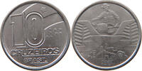 BRAZIL 10 CRUZEIROS BRAZIL 10 CRUZEIROS 1991 DOUBLE STRUCK DATE MINTING ERROR -