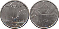BRAZIL 10 CRUZEIROS BRAZIL 10 CRUZEIROS 1991 DOUBLE STRUCK DATE MINTING ERROR -
