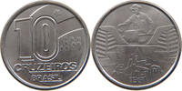 BRAZIL 10 CRUZEIROS BRAZIL 10 CRUZEIROS 1991 DOUBLE STRUCK DATE MINTING ERROR -