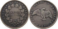 CHILE 1/2 DECIMO RARE -