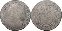 FRANCE 1/2 ECU Louis XIV. (1643–1715) OVERSTRUCK -