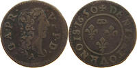 FRANCE DENIER DOMBES 1650 GASTON D´ORLEANS -