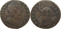 GREAT BRITAIN HALFPENNY WILLIAM III. (1694-1702) OFF-CENTER -
