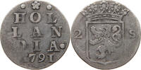 NETHERLANDS HOLLAND 2 STUIVERS 1791 S-SS 22,00 EUR  plus 5,99 EUR verzending