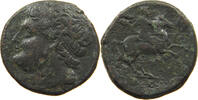Sizilien Bronze Hieron II Syrakus Sizilien Bronze Reiter Helm Chlamys Diadem Sicily -