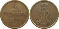 HANNOVER 2 PFENNIG 1853 GEORG V. (1851-1866) s 10,00 EUR  plus 5,99 EUR verzending