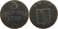 SACHSEN WEIMAR EISENACH 3 PFENNIG Karl August (1775-1828) -