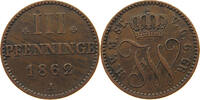 MECKLENBURG STRELITZ 3 PFENNIG FRIEDRICH WILHELM (1860-1904) -