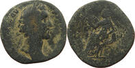 ROME EMPIRE SESTERTIUS Marcus Aurelius (161-180) ROMA SEATED -