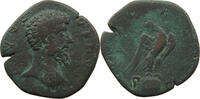 ROME EMPIRE SESTERTIUS Lucius Verus (161-169) EAGLE ON GLOBE CONSECRATIO -