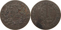 SCHWEIZ GENF GENEVE 6 SOLS 1797 S 52,00 EUR  plus 5,99 EUR verzending