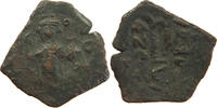 BYZANTINE EMPIRE FOLLIS CONSTANS II 641-668 FOLLIS OVERSTRUCK -