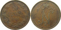 Finnland 10 pennia Nikolaus II. 1894-1917 -