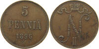 Finnland 5 pennia Nikolaus II. 1894-1917 -