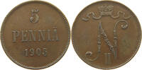 Finnland 5 pennia Nikolaus II. 1894-1917 -
