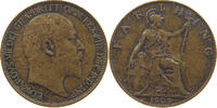 GREAT BRITAIN FARTHING 1909 Edward VII., 1901 - 1910 SS 12,00 EUR  plus 5,99 EUR verzending