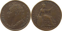 GREAT BRITAIN FARTHING GEORGE IV. (1820-1830) DOUBLE STRUCK DATE -