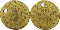 GREAT BRITAIN HALFPENNY Charles II (1660-1685) GOLD PLATED -