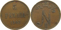 FINLAND 5 PENNIÄ Nikolaus II. (1894-1917) -