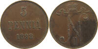 FINLAND 5 PENNIÄ 1898 Nikolaus II. (1894-1917) SS 28,00 EUR  plus 5,99 EUR verzending