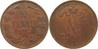 FINLAND 10 PENNIÄ Nikolaus II. (1894-1917) -