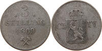 NORWAY 3 SKILLING KARL XIV 1859-1872 -